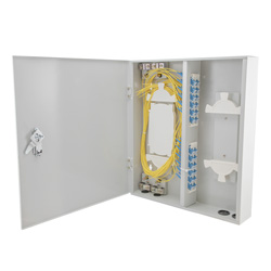 Wall Mount Fiber Enclosure, Single Mode SC/UPC, 24 Coupler Ports and ...